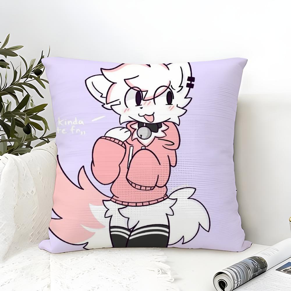BBoykisser Silly Cat Cute Pillow Case Cotton Linen Fabric Square Zipper Pillowcase Home Decorative Living Room
