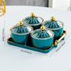 Cookie Jar and Dried Fruit Serving Plate Set for Snacks Treats at Holiday Gatherings