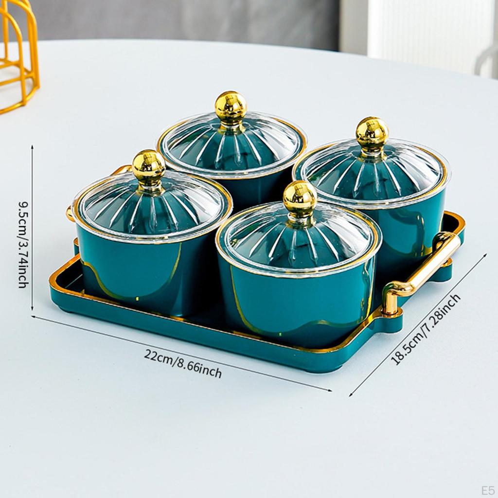 Cookie Jar and Dried Fruit Serving Plate Set for Snacks Treats at Holiday Gatherings