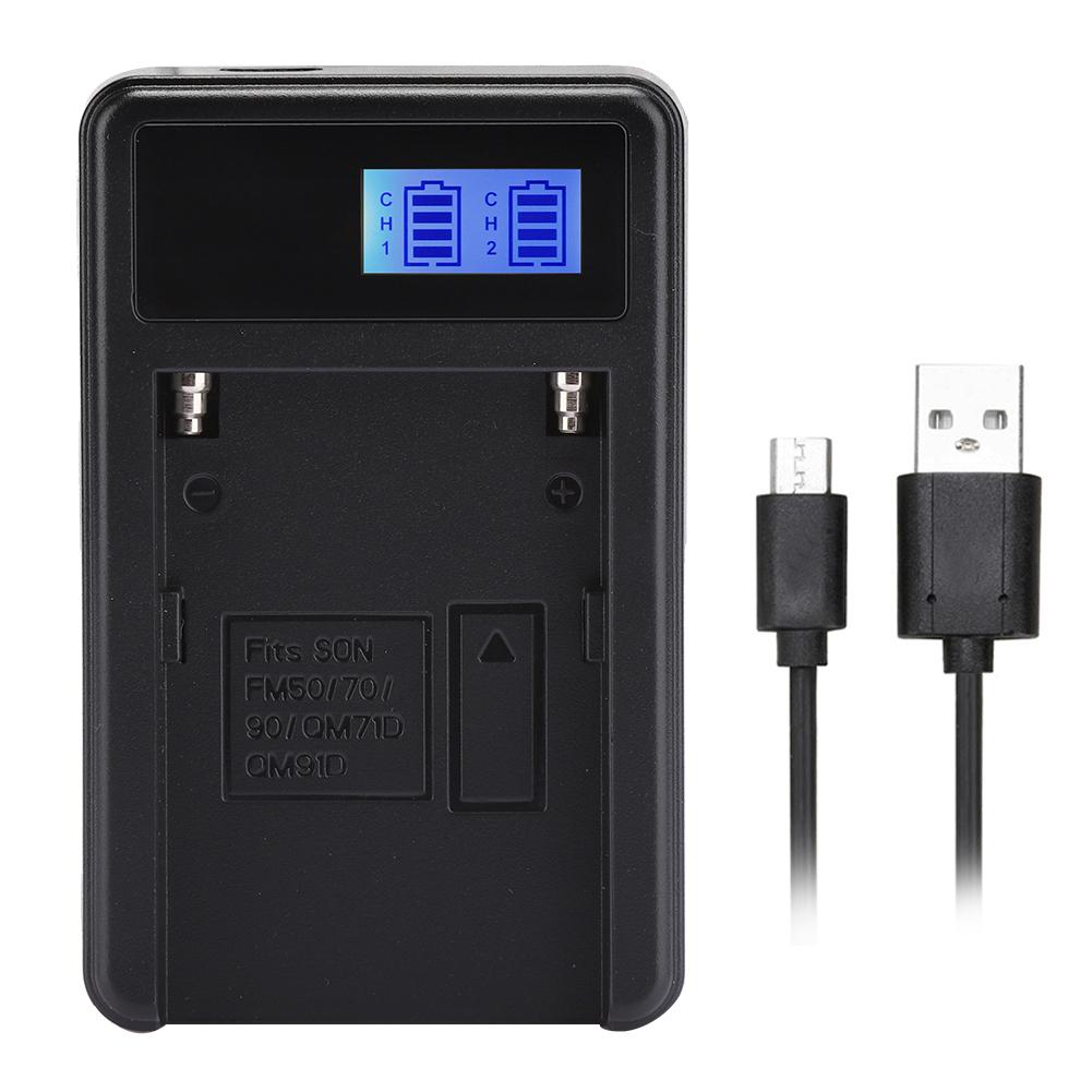 SEIVI Black Plastic LED Video Light LCD Electric Quantity Display Camera Battery Charger for Sony NP F550 F960 F970