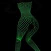 New White Stockings High Waist Glow in The Dark Fishnet Stockings Tights Luminous Fishnet Stockings