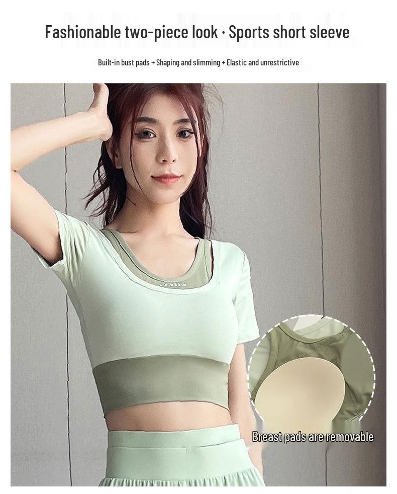 2025 Women's Quick-Dry Sportswear Set: Summer Gym & Yoga Suit with Casual Green Pants