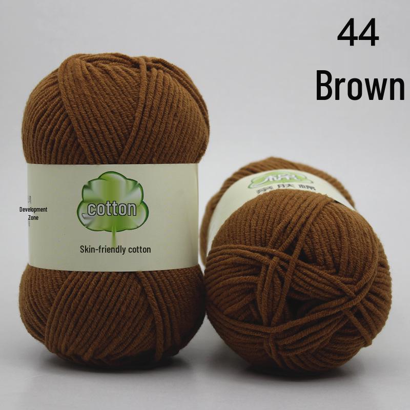 Combed 5-Ply Milk Cotton Yarn for DIY Knitting & Crochet - Medium-Thick Scarf & Blanket Material Pack