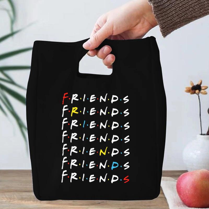Bolsas de Almuerzo con Estampado de Friends Central Perk para Mujeres Hombres Bolsas Tote Portátiles Aisladas Serie de TV Friends Bolsas Térmicas para Alimentos Eco para Niños