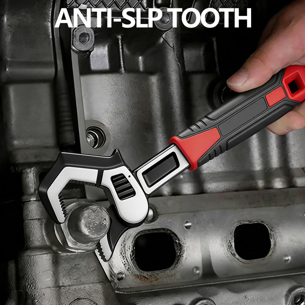 Adjustable Pipe Wrench Set Self-Tightening Jaw Multifunctional Spanner for Plumbing Automotive Home Repair with Storage Bag