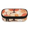 Pencil Bag 300D Polyester Roomy Interior Zip Around Closure with Main Compartment Mesh Pocket and Pen Slots for Students