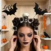 Fashionable Skull Hair Clips Halloween Flower Skeleton Bat Headband Gothic Floral Bands Spooky Bands for Party Accessory Lightweight No Slip