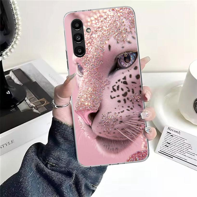 Pink Leopard Print Phone Case For Samsung Galaxy A13 A14 A15 A16 A17 A53 A54 A55 A56 A57 A33 A34 A35 A36 A37 A23 A24 A25 A26 Gal
