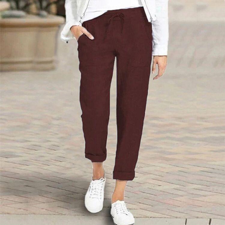 Pantaloni di lino di cotone Donne Pantaloni sportivi morbidi sciolti  Pantaloni traspiranti sottili alla caviglia Pantaloni coreani per il tempo  libero Pantaloni fitness acquista in modo economico — spedizione gratuita,  recensioni reali