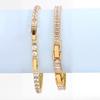 New AAA Cubic Zirconia Stone Tennis Bracelets Gold Stainless Steel Metal Chain Bracelet for Women Punk Hip Hop Jewelry