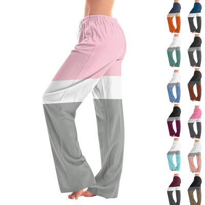 Womens Pajama Pants Sleepwear Casual Drawstring Elastic Waist Pants  Comfy Straight Yoga Loose Trousers