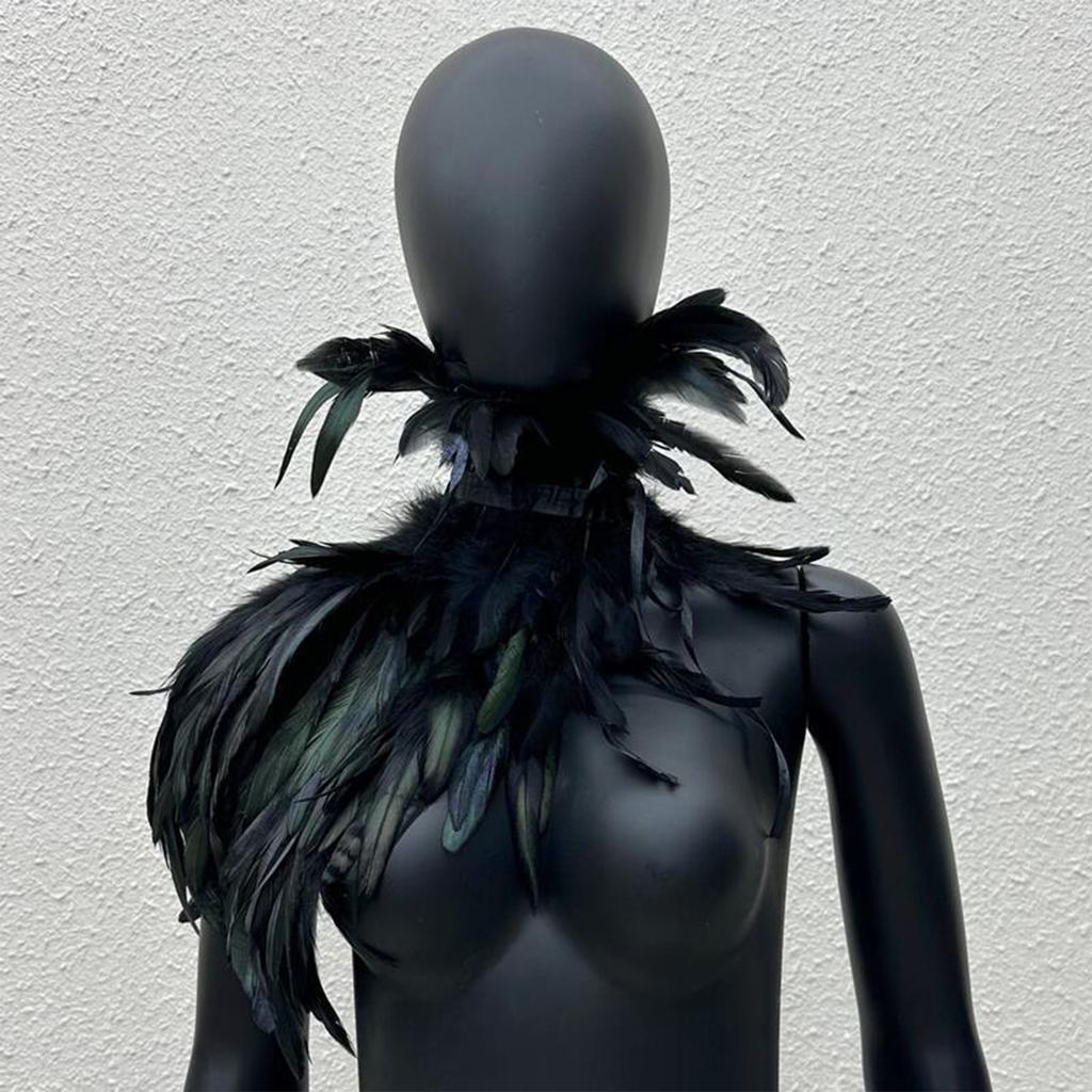 Gothic Feather Shawl Stage Makeup Ball Costume Accessories