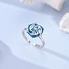 Original 925 Silver Rotatable Stars Sunflower Dolphin Open Rings for Women Girls Jewelry Birthday Anniversary Engagement Gifts