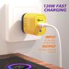 120W Cross-Border USB Fast Charger - European, American, UK Standard, Amber Yellow