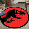1pc Jurassic Dinosaur Skull Pattern Round Rug, Non-slip Floor Mat for Living Room, Bedroom, Bathroom, Holiday Home Decoration