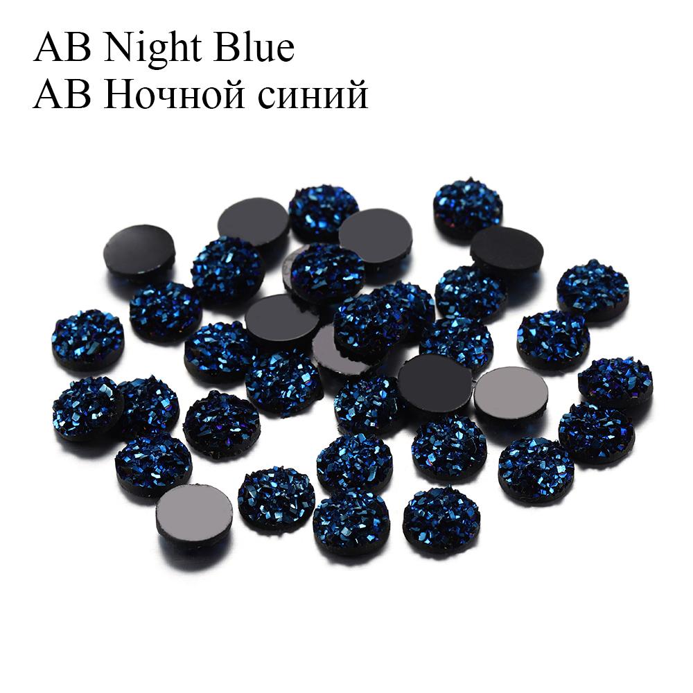 50Pcs/Lot 8mm Mix Colors Natural Ore Style Cabochons Convex Flat Back Resin Half Round Cabochons For DIY Jewelry Making Supplies