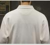 Men's White Chinese Cotton Polo Sweater: Long Sleeve, Velvet-Lined, Autumn/Winter.