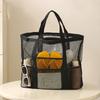 Large Capacity Hand-held  Nylon Mesh Beach Supplies Storage Bag for Women Mother Vacation Use
