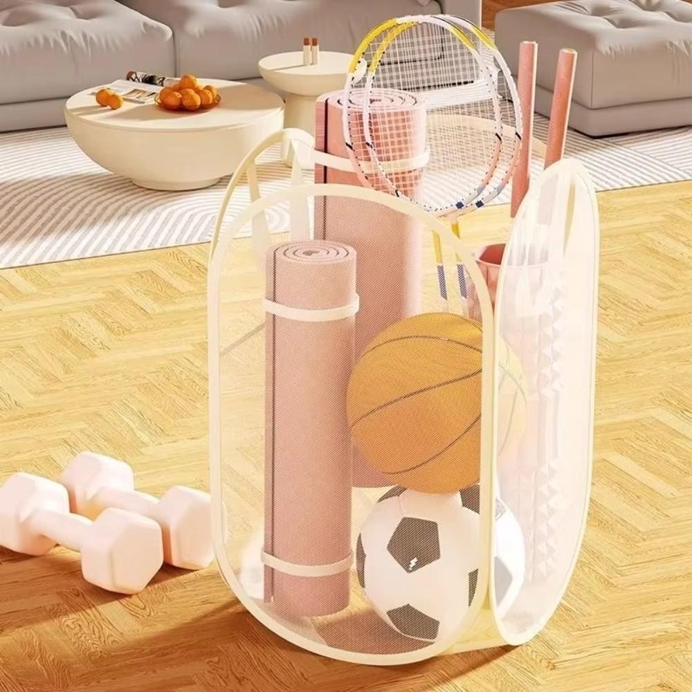 with Handle Doll Storage Basket Sub Block Design Stuffed Toys Organizer  Household Use