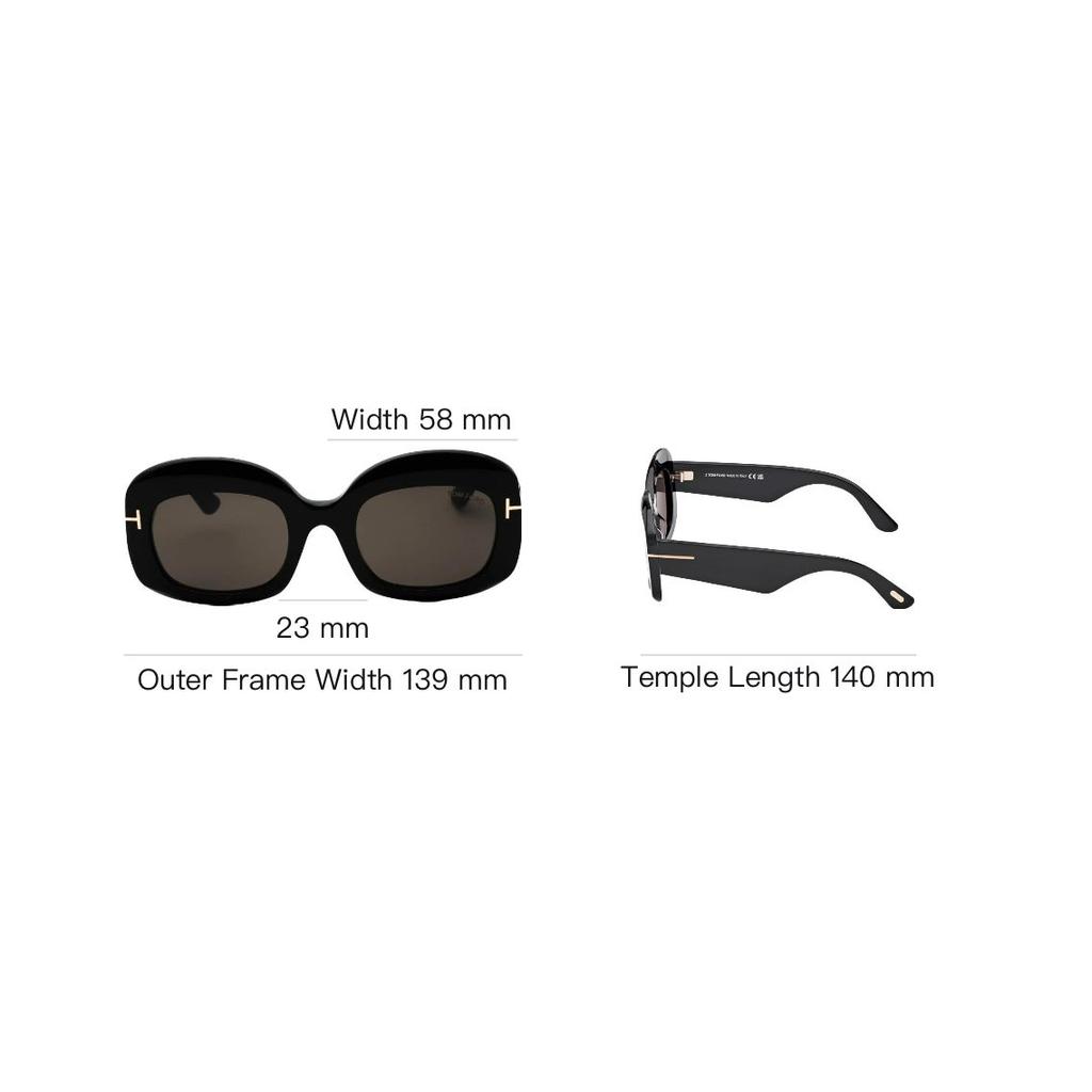 TF Original Design Irregular Shape Sunglasses Women sunglasses Black FT1219
