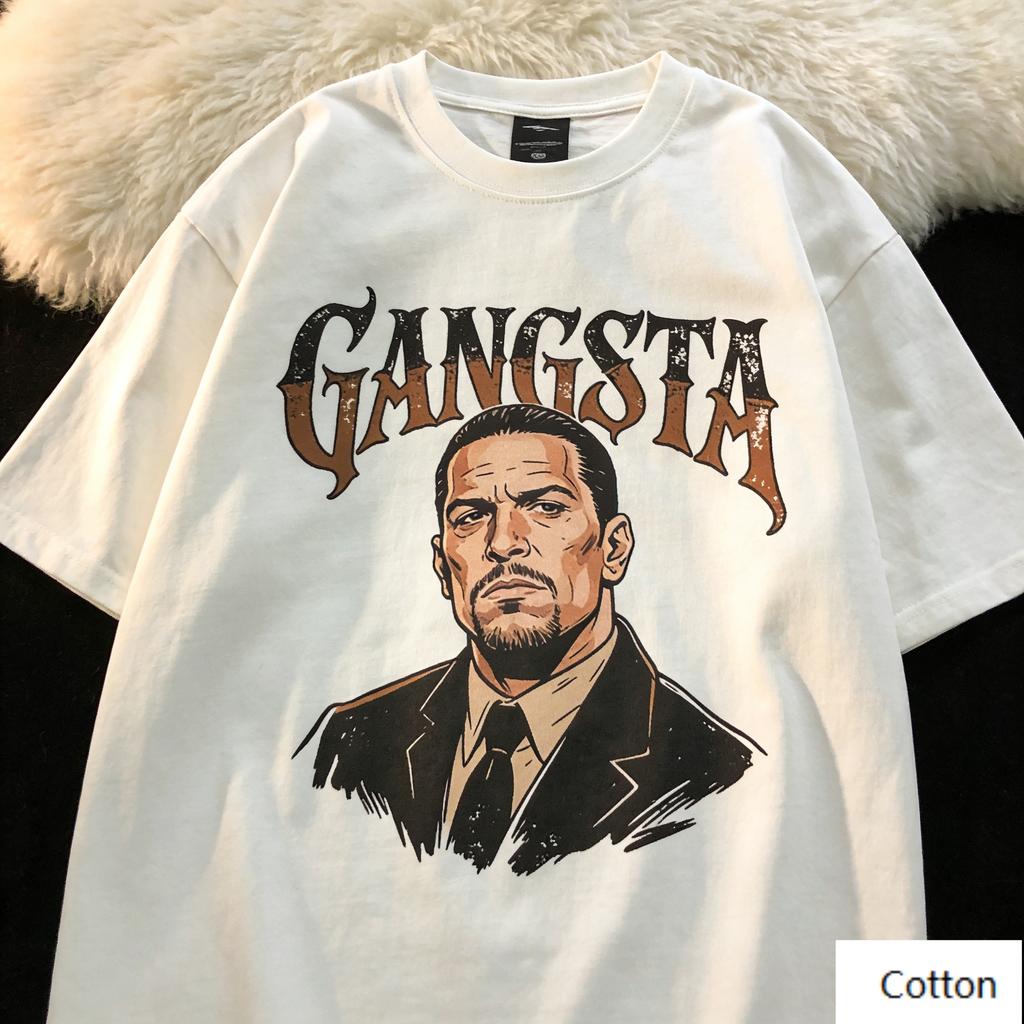 Maglietta Grafica Personaggio Padrino Vintage Stampa GODFATHER Gotica Maglietta 100% Cotone Stile Gangster Retrò Top Unisex