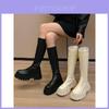 Stylish Thick Sole Knee High Boots For Women With Comfortable Round Toe Design