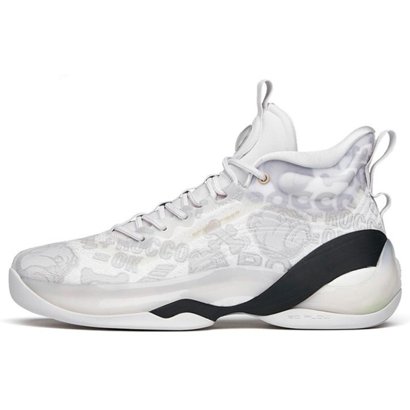 Anta KT7 KT ROCCO Cushioning Support High-Top Performance Basketball Shoes Men s Gray White Sneakers 112141101-5 40
