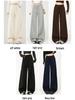 Women's Off-White Fleece-Lined Wide-Leg Pants, Autumn/Winter, Relaxed Fit, Casual, Good Drape, Straight Leg, Glutinous Rice Air Pants