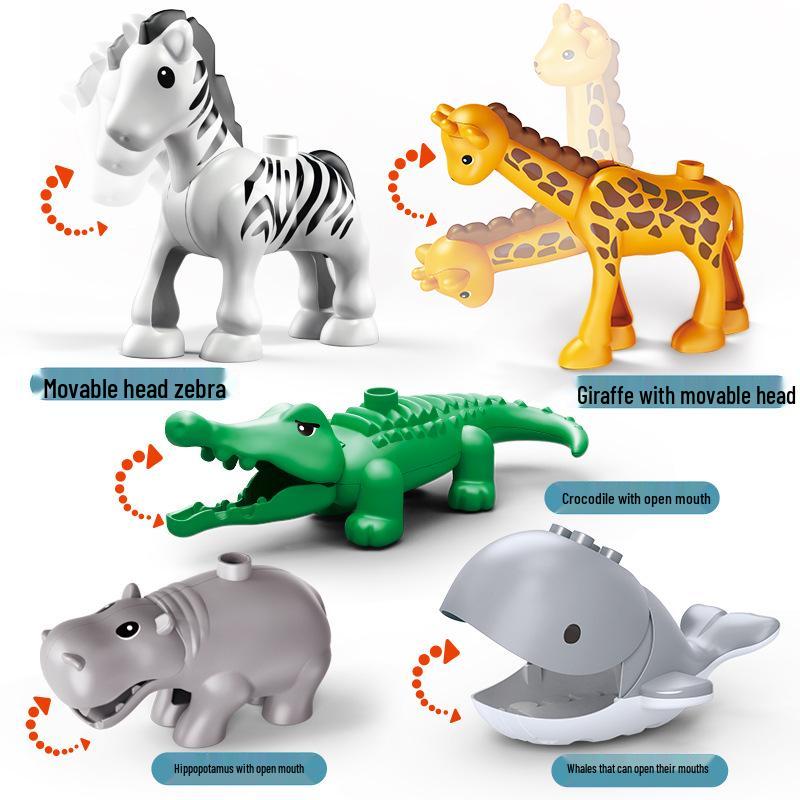 Large Animal Building Blocks for Children's Educational Play - Dolphin Set with Loose Parts