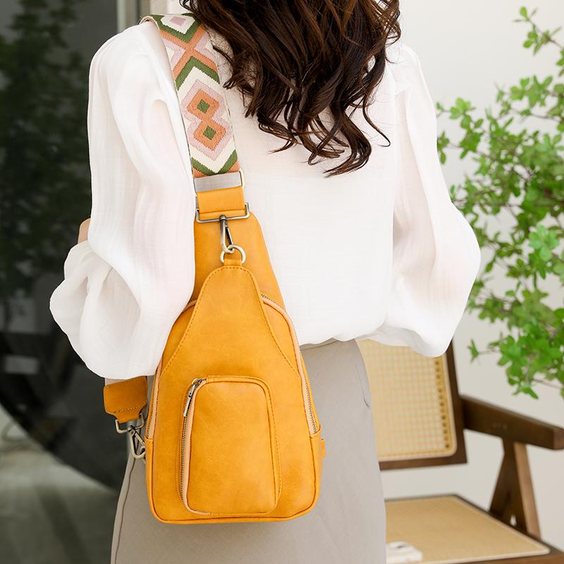 Soft Leather Chest Bag Vintage Fashion Women's Bags Crossbody Bag Backpack