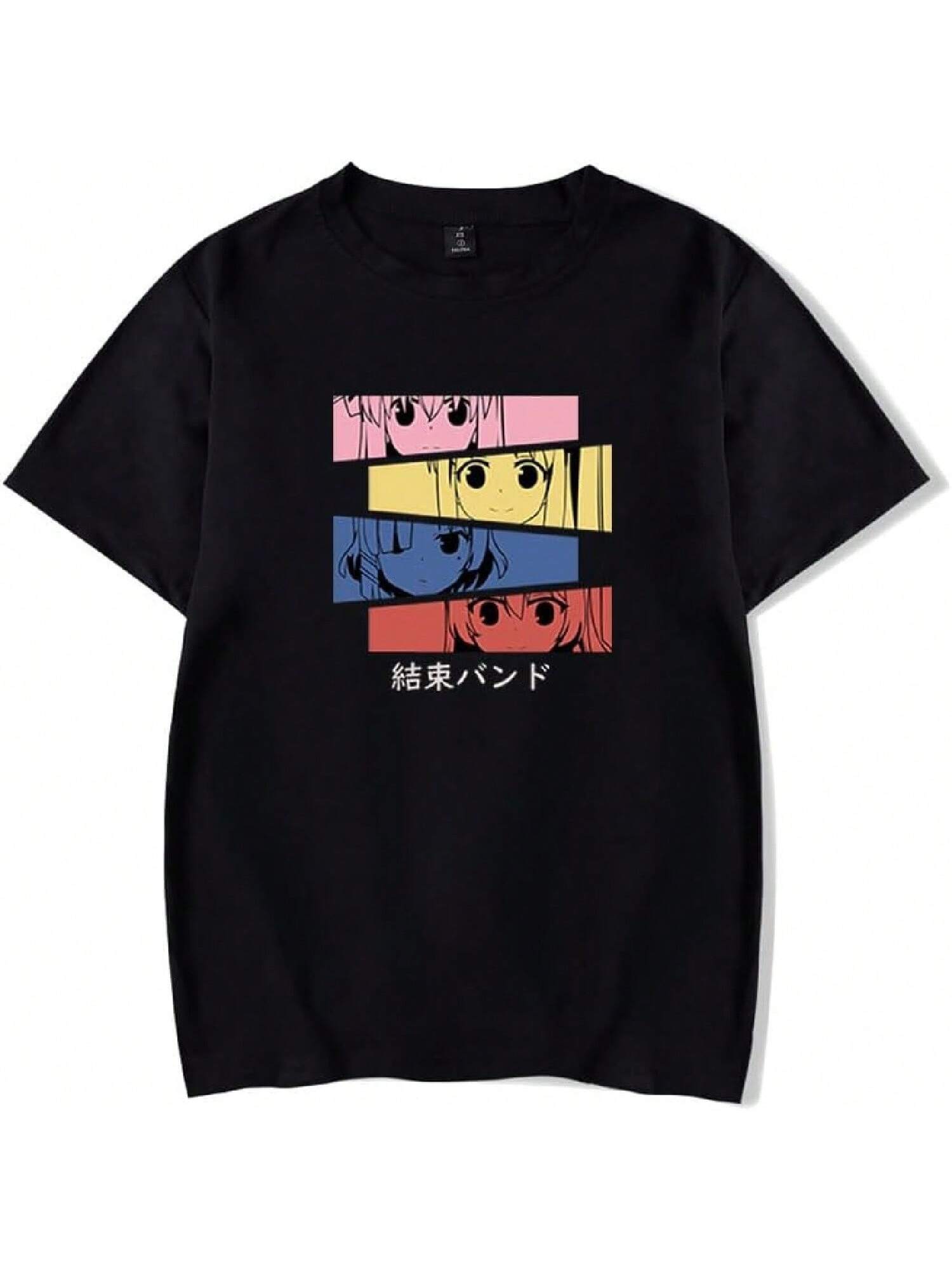 Anime Bocchi The Rock Merch Shirt Fashion Short Sleeve Anime T Shirt, Small, Black S разноцветный
