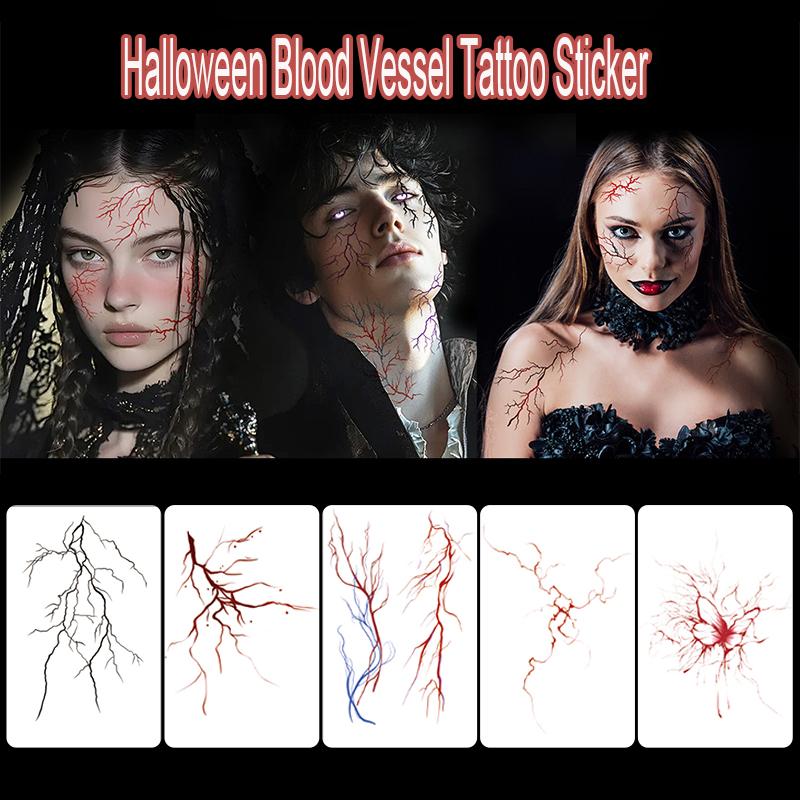 

Halloween Halloween Decorations Cool Tattoo Stickers Halloween Party Blood Vessel Design Long-Lasting 1PC 1pcs