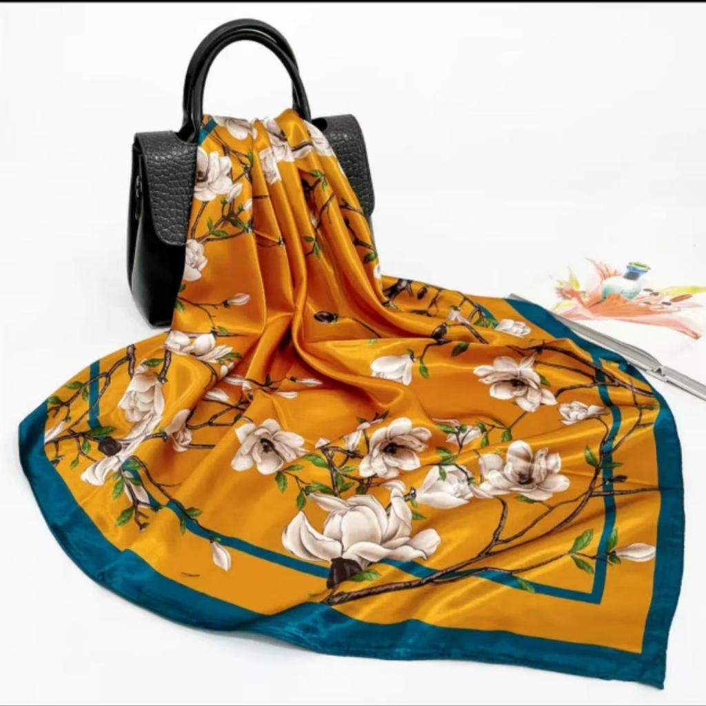 Vielseitiger Frühlings- und Herbstmode Dünner eleganter Damen-Seidenschal Atmungsaktiver Halsschal für Outdoor