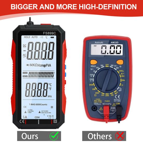 CZD-FS899C Multimeter Vollbild Digital Hohe Präzision Überlastschutz Handheld-Multimeter für die Industrie