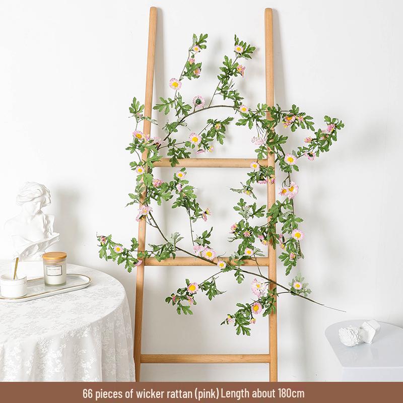 Rozenrank Kunstbloem: Plastic Plant voor Woonkamer, Airconditioningsbuis, Balkondecoratie, of Wandbekleding