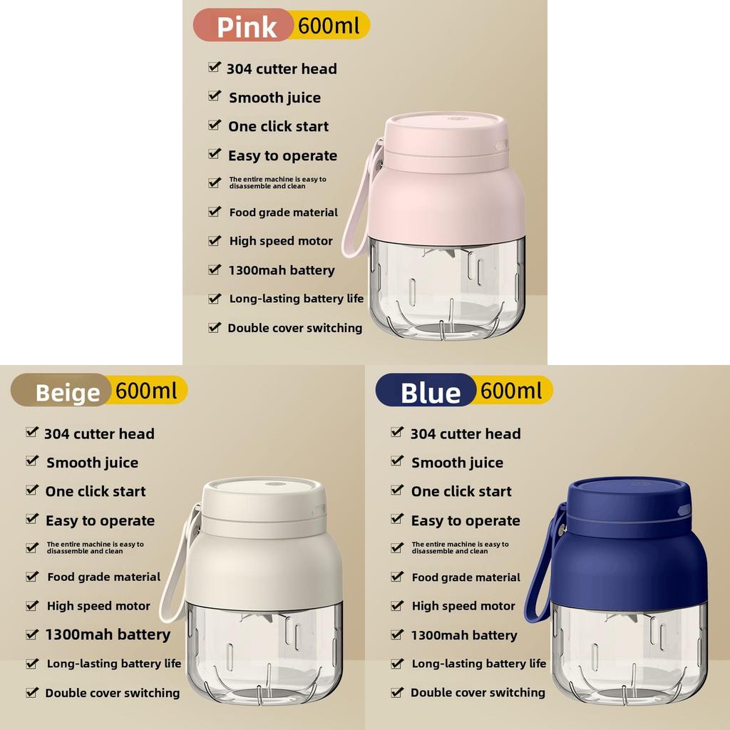 Type-c Usb Rechargeable Juicer Cup With Fast Spin And Foodgrade Plastic For Travel