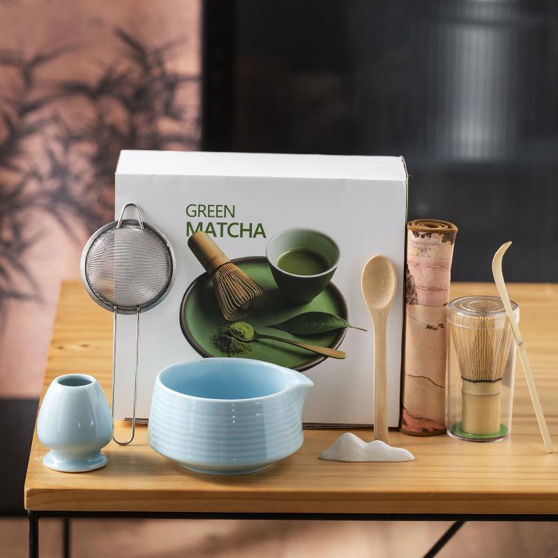 Ceramic Tea Ceremony Set: 8-Piece Japanese Matcha Set with High-Value Matcha Bowl