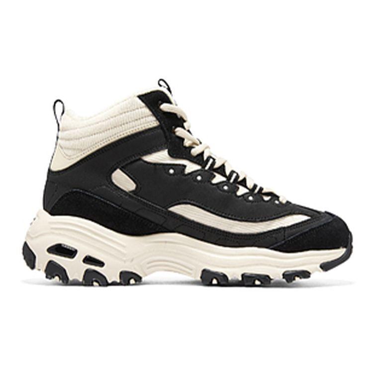 Skechers DLites 1.0 Fabric Synthetic Leather Sports Comfort Shock Absorption Wear Resistant Breathable Warm High Top Casual Shoes 167570-BKNT