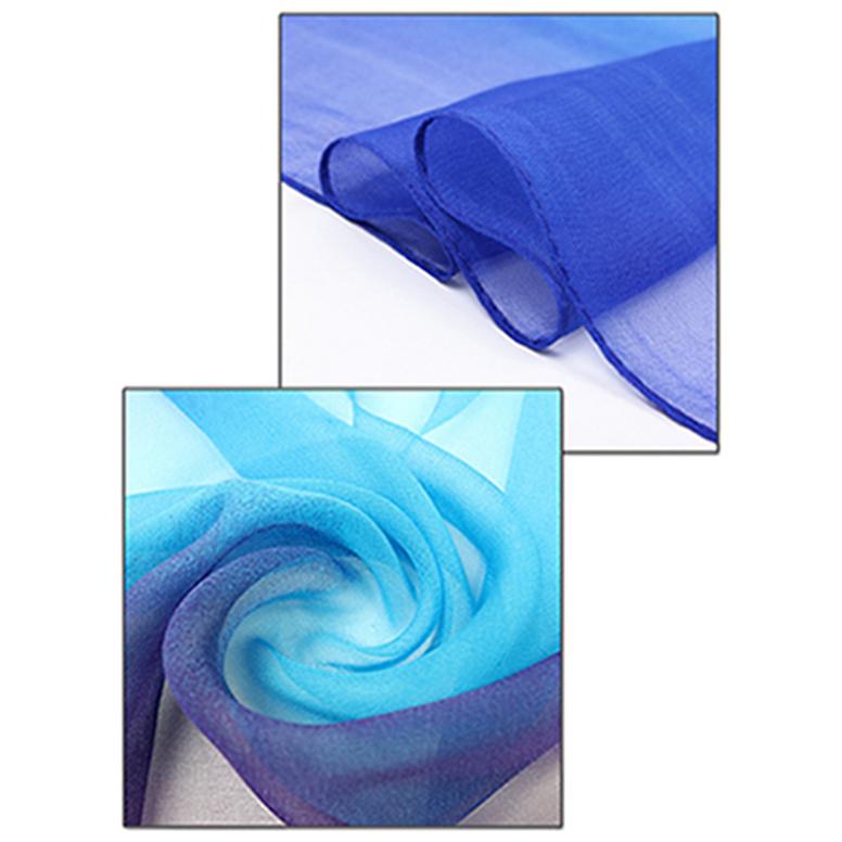 Women Elegant Gradient Color Silk Scarf Ladies Scarf Shape Square Dance Silk Scarf