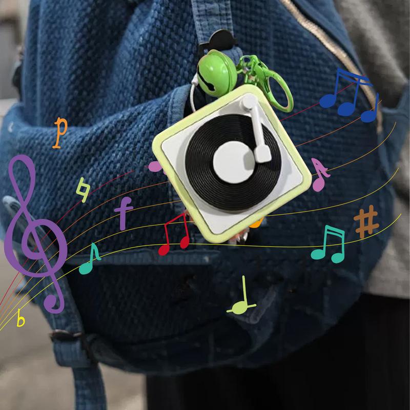 Record Player Keychain Recording Function Vintage Small Vintage Recorder Keychain Decorative Couples Keyring For Keys