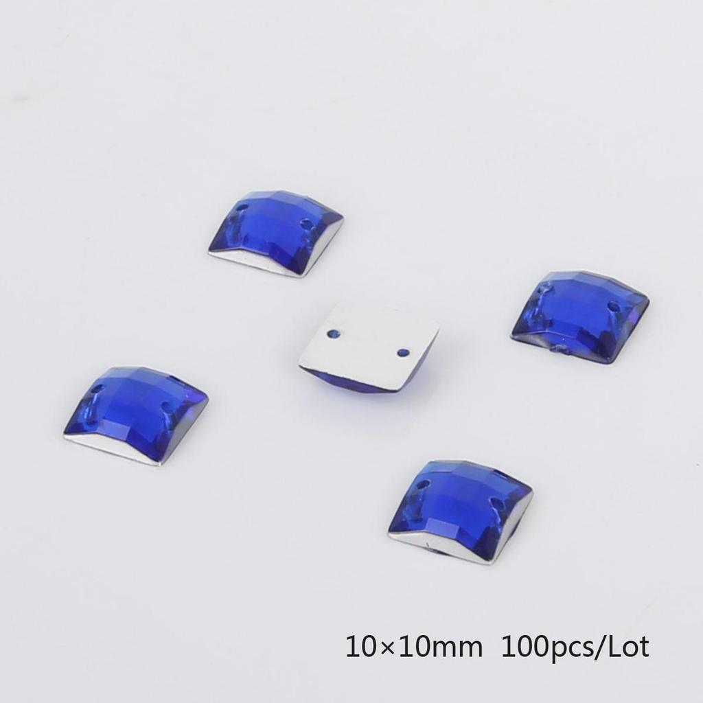 50/100 de bucăți de cusut cu strasuri cu spate plat, margele acrilice pătrate, pietre de cristal strass, pentru decorațiuni de album de însemnări DIY