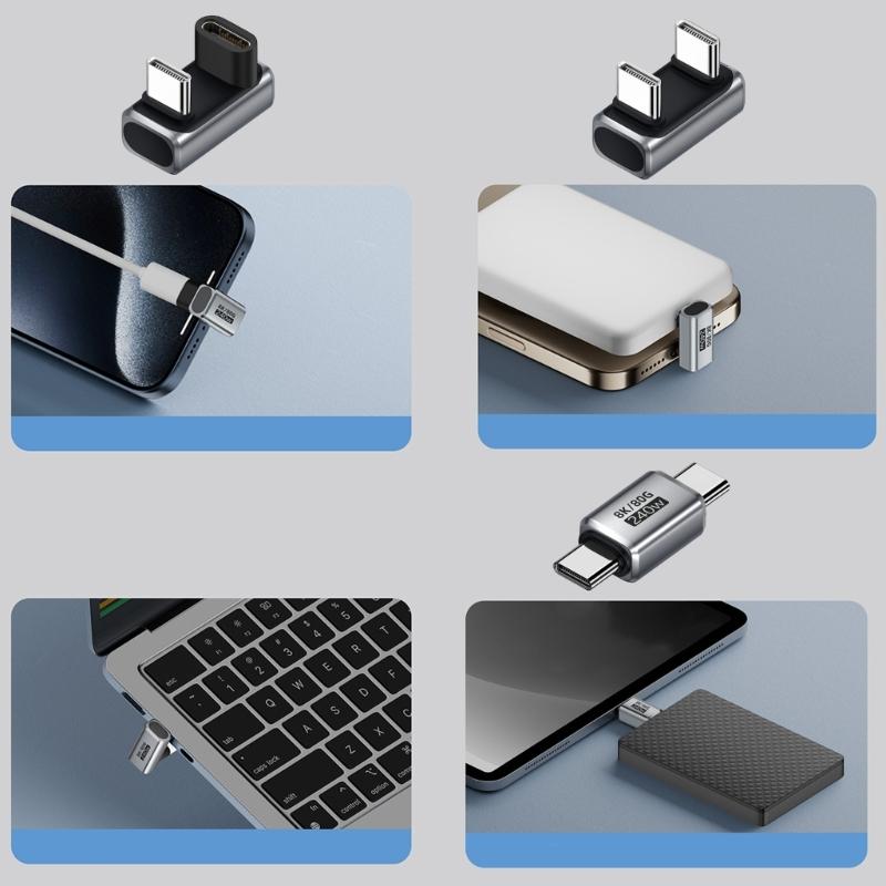 Aluminum USB4.0 Adapter For 8K60Hz Video Output And Multiple Device Compatibility 240W Power Delivery