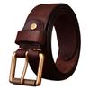 3.8Cm Wide Leather First Layer Cowhide Belt Men'S Washed Retro Matte Pin Buckle Jeans Copper Buckle Belt Men'S