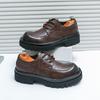 Zapatos de cuero otoño negocios formales estilo británico arañazo manual casual novio zapatos de boda