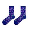 Retro Artistic Style Women's Mid-calf Socks, Double-needle Double-lane Mid-calf Socks