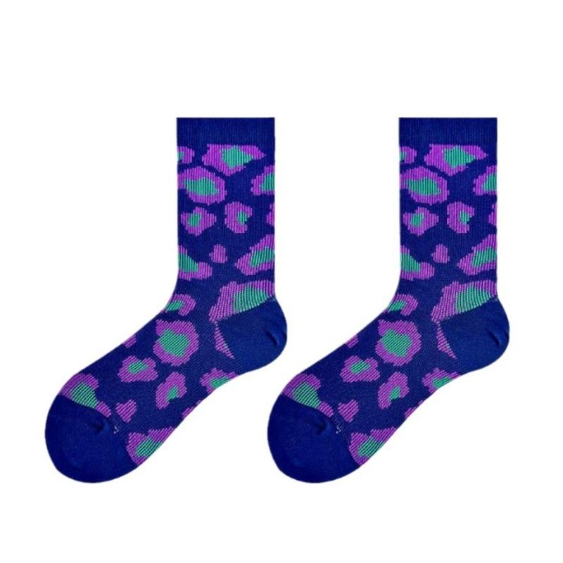 Retro Artistic Style Women's Mid-calf Socks, Double-needle Double-lane Mid-calf Socks