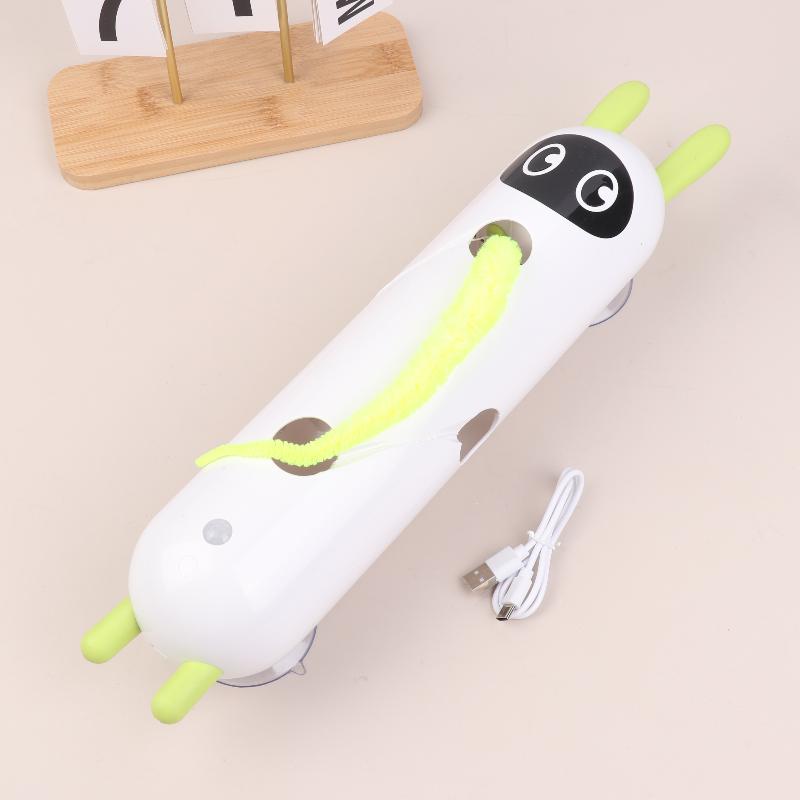 Juguete Interactivo para Gatos Caterpillar Activado por Movimiento Juguete de Poste Wack A Worm Recargable Juguete Automático de Broma para Gatos con Cola Para Gatos