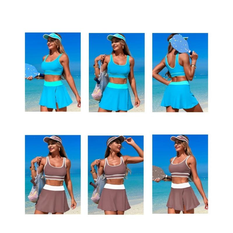 Dámské rychleschnoucí vysoce elastické dvoudílné dělené plavky Bikini pro plážové sporty