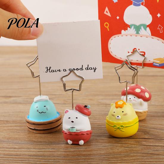 Porta biglietti ad angolo regolabile a forma di animale in resina, Portanote Carino per Scrivania, Clip per Foto, Supporto, Accessorio Decorativo Creativo per Ufficio, Carta