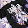 Unisex Shirt Cotton Oversize Large Size Re:Zero Shirt Re Zero T-shirt Emilia Ram Subaru Japanese Manga Gift All Size